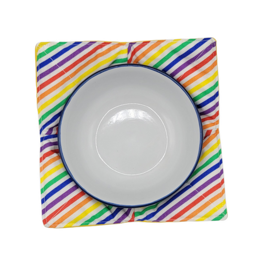 Reversible Bowl Cozy - Rainbow Stripe