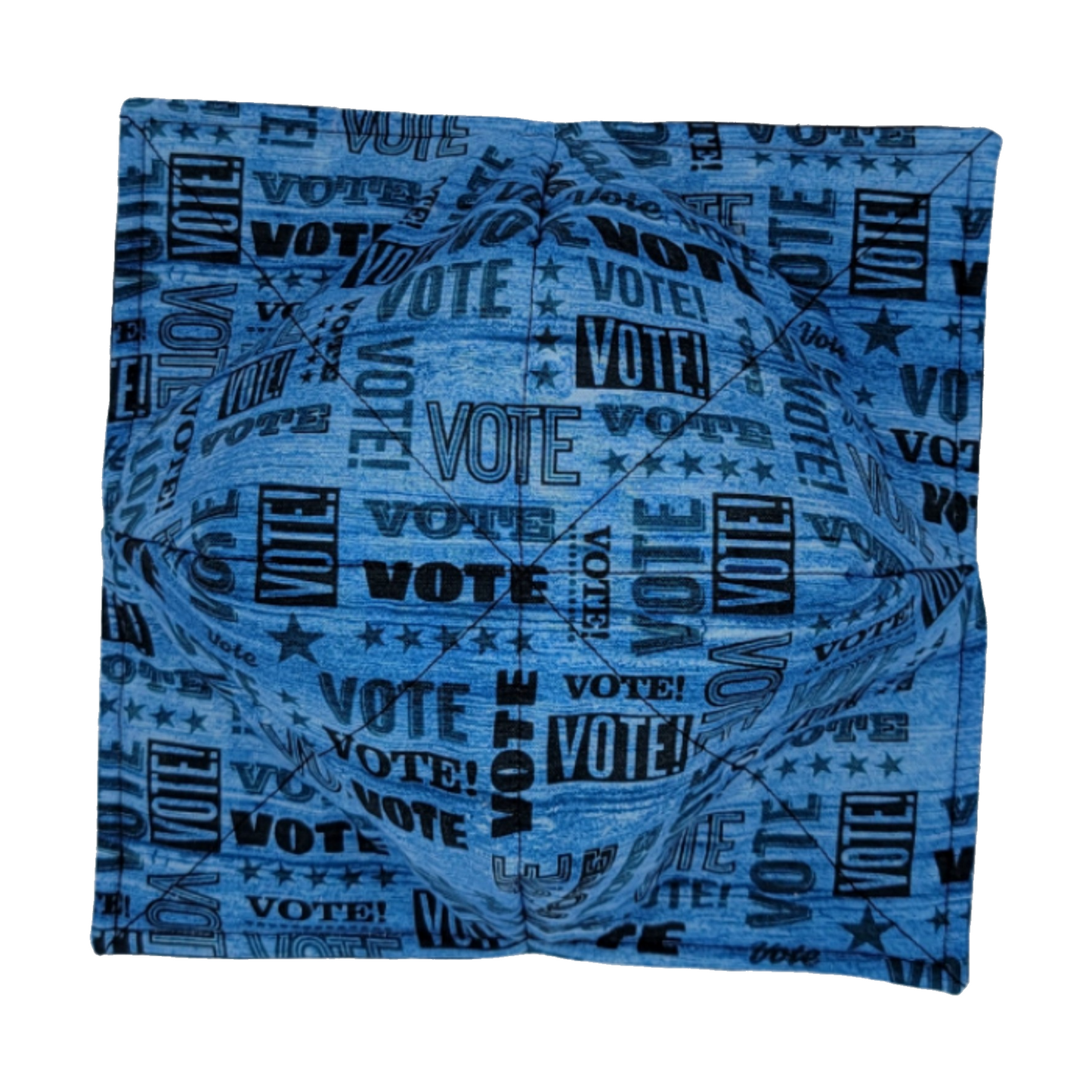 Reversible Bowl Cozy - Your Vote Counts! Blue/Black