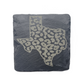 Square Laser Etched Slate Coaster - Texas Leopard Print